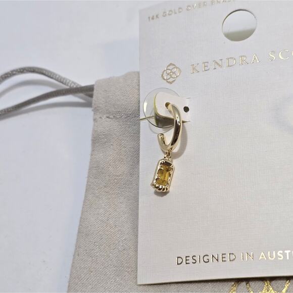Kendra Scott Huggie Hoop Earrings Gold Plated New - Picture 3 of 5